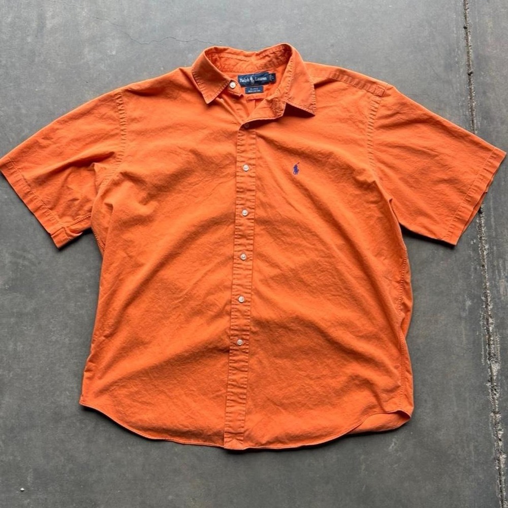 Vintage Polo Ralph Lauren Faded Orange Button Up Shirt